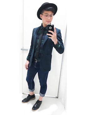 「TOPMAN（トップマン）のアイテム（フォーマルスーツ/小物）」を使った、Ryan 진치원 さん（メンズ・170cm）の秋コーディネート