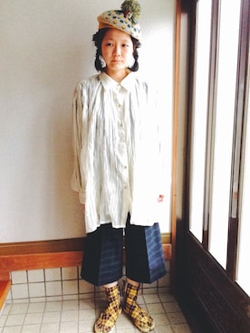 「タータンチェック」｜🐻ぽー🐻さん（レディース・160cm）の春コーディネート