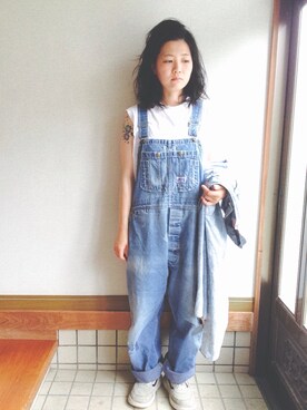 「BIG SMITH（ビッグスミス）のアイテム（オールインワン・サロペット）」を使った、🐻ぽー🐻さん（レディース・160cm）の春コーディネート