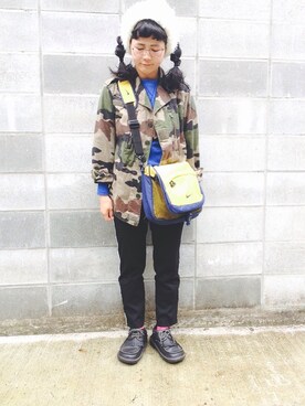 「NIKE(ナイキ)のアイテム(ショルダーバッグ)」を使った、🐻ぽー🐻さん(レディース・160cm)の秋コーディネート