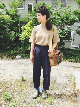 「SUPER（スーパー）のアイテム（トップス）」を使った、🐻ぽー🐻さん（レディース・160cm）の夏コーディネート