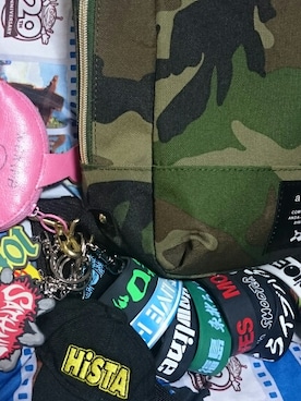 「anello（アネロ）のアイテム（バックパック/リュック、グリーン系）」を使った、ユウΨ(｀∇´)Ψさん（レディース・168cm）の春コーディネート