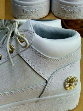 「Timberland（ティンバーランド）のアイテム（スニーカー、ホワイト系）」を使った、ユウΨ(｀∇´)Ψさん（レディース・168cm）の春コーディネート