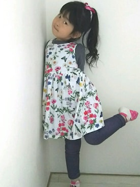 「fafa（フェフェ）のアイテム（ヘアアクセサリー）」を使った、emさん（キッズ・110cm）の春コーディネート