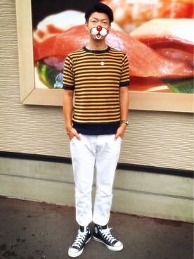 「Arnold Palmer（アーノルドパーマー）のアイテム（パンツ）」を使った、TONKATSUさん（メンズ・172cm）の夏コーディネート