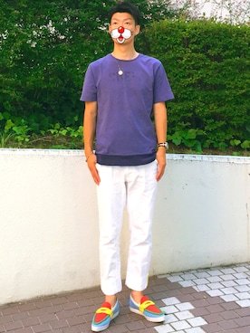 「Arnold Palmer（アーノルドパーマー）のアイテム（パンツ）」を使った、TONKATSUさん（メンズ・172cm）の夏コーディネート