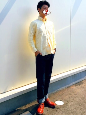 「Arnold Palmer（アーノルドパーマー）のアイテム（パンツ）」を使った、TONKATSUさん（メンズ・172cm）の春コーディネート
