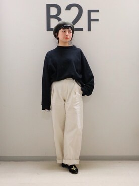 「ADAM ET ROPE'（アダムエロペ）のアイテム（ハンチング/ベレー帽）」を使った、sayuri maedaさん（レディース・150cm）の秋コーディネート