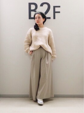 「ADAM ET ROPE'（アダムエロペ）のアイテム（ハンチング/ベレー帽）」を使った、sayuri maedaさん（レディース・150cm）の秋コーディネート