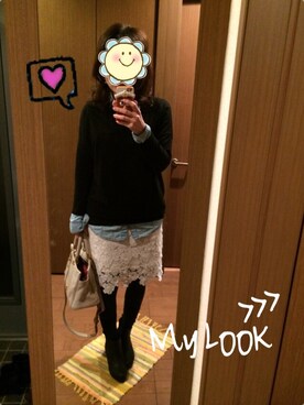 「DRWCYS（ドロシーズ）のアイテム（チェスターコート）」を使った、☆milk☆さん（レディース・159cm）の冬コーディネート