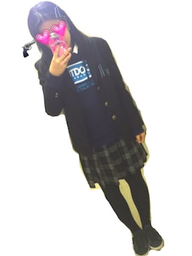 「JK」｜「アイテム（パーカー）」を使った、💗💗🔫さん（レディース・161cm）の冬コーディネート