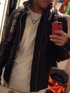 「GIVENCHY」｜「アイテム（ライダースジャケット）」を使った、とある大学生のファッションさん（メンズ・169cm）の春コーディネート