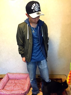 「POLO RALPH LAUREN（ポロ ラルフ ローレン）のフリース フルジップ フーディ（パーカー）」を使った、®️さん（メンズ・162cm）の秋コーディネート