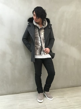 「TORNADO MART（トルネードマート）のアイテム（ジャケット/アウター）」を使った、KAWAKAMIさん（メンズ・176cm）の秋コーディネート