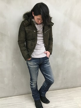 「TORNADO MART（トルネードマート）のアイテム（ジャケット/アウター）」を使った、KAWAKAMIさん（メンズ・176cm）の冬コーディネート