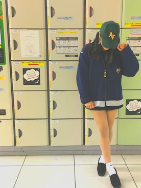 「Abercrombie&Fitch（アバークロンビーアンドフィッチ）のアイテム（帽子）」を使った、むぶさん（レディース・162cm）の冬コーディネート