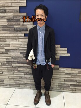 「FRAPBOIS half」｜「アイテム（その他）」を使った、ぬんさん（メンズ・163cm）の秋コーディネート