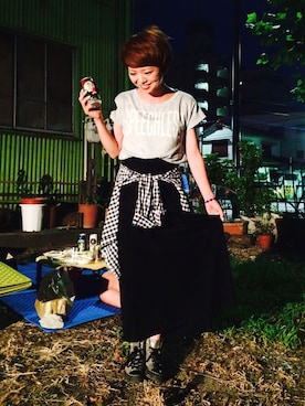 「UPTIGHT（アップタイト）のアイテム」を使った、yukino*さん（レディース・153cm）の夏コーディネート