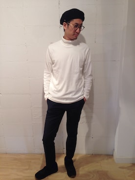 「A.P.C.（アーペーセー）のアイテム（スラックス）」を使った、tsukasaさん（メンズ・181cm）の秋コーディネート