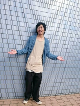 「lot holon（ロットホロン）のアイテム（スラックス）」を使った、まるちん@h.e.I.kさん（メンズ・172cm）の春コーディネート