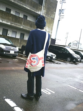 「VINTAGE（ヴィンテージ）のアイテム（メッセンジャーバッグ）」を使った、まるちん@h.e.I.kさん（メンズ・172cm）の秋コーディネート