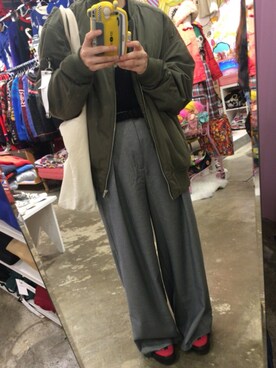 「RASVOA（ラスボア）のアイテム（その他アウター）」を使った、まにゃさん（レディース・161cm）の冬コーディネート
