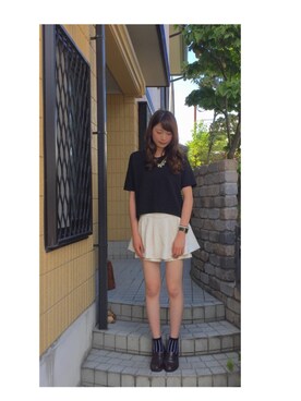 「くつした」｜「アイテム（アナログ腕時計）」を使った、hrmさん（レディース・167cm）の夏コーディネート