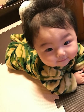 「アイテム（ロンパース、グリーン系）」を使った、rikuto（╹◡╹）♡さん（キッズ・80cm）の秋コーディネート