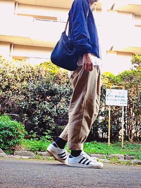「大学」｜「アイテム（ブルゾン）」を使った、Yuta Itoさん（メンズ・177cm）の秋コーディネート