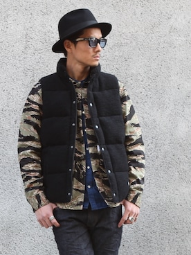 「アイテム（ミリタリージャケット）」を使った、TANAKA (GARDEN CREW)さん（メンズ・173cm・30代）の冬コーディネート