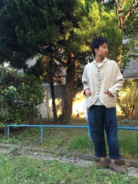 「KAPITAL（キャピタル）のアイテム（その他アウター）」を使った、准平さん（メンズ・164cm）の夏コーディネート