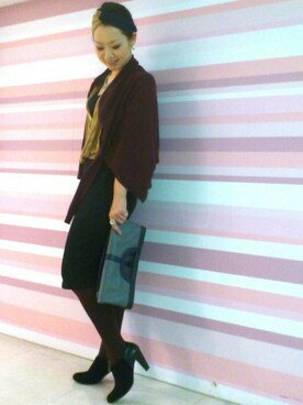 AU新宿髙島屋店スタッフさん（レディース・159cm）の秋コーディネート