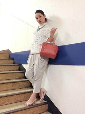 AU新宿髙島屋店スタッフさん（レディース・159cm）の春コーディネート