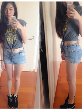 「H&Hのアイテム」を使った、DEEさん（レディース・166cm）の春コーディネート