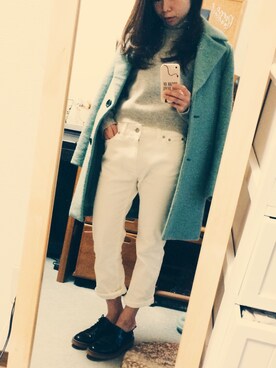 「Mila Owen（ミラオーウェン）のアイテム（ステンカラーコート）」を使った、ちほさん（レディース・150cm）の秋コーディネート