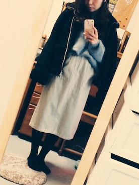 「アイテム（ムートンコート）」を使った、ちほさん（レディース・150cm・20代）の冬コーディネート