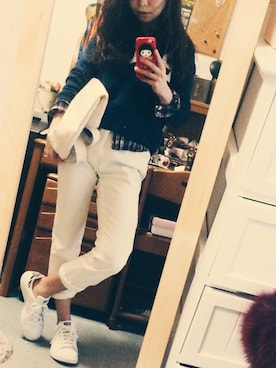 「スウェット×シャツ」｜ちほさん（レディース・150cm・20代）の冬コーディネート