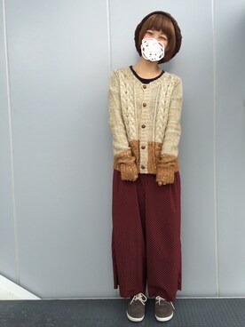 「Cable（ケーブル）のアイテム」を使った、EMiさん（レディース・153cm）の秋コーディネート