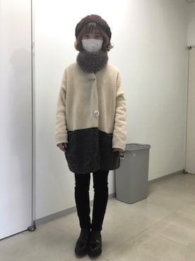 「Cable（ケーブル）のアイテム」を使った、EMiさん（レディース・153cm）の冬コーディネート