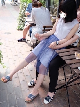 「友達」｜「アイテム（その他）」を使った、EMiさん（レディース・153cm）の夏コーディネート