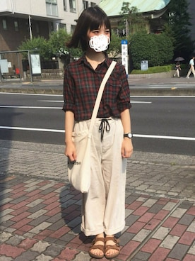 「WISM（ウィズム）のアイテム（バッグ）」を使った、EMiさん（レディース・153cm）の夏コーディネート