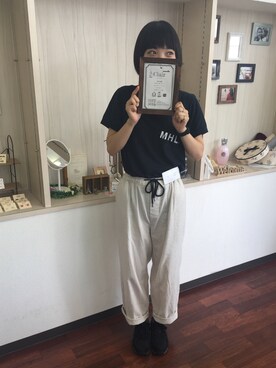 「MARGARET HOWEEL」｜EMiさん（レディース・153cm）の秋コーディネート