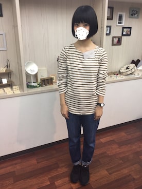 「MARGARET HOWEEL」｜「アイテム（アナログ腕時計）」を使った、EMiさん（レディース・153cm）の秋コーディネート