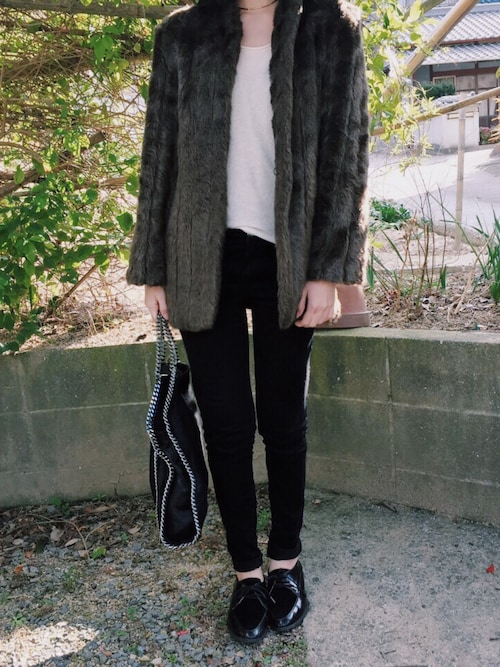 ゆうこさんの「レースアップコンビフラットシューズ（ROPE' PICNIC）」を使ったコーディネート