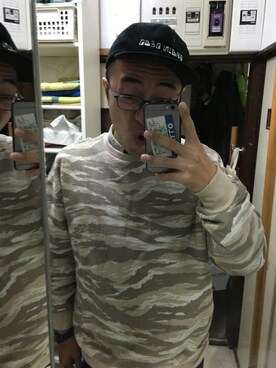 「BRAIN DEAD（ブレインデット）のアイテム（キャップ）」を使った、クリスさん（メンズ・175cm）の冬コーディネート