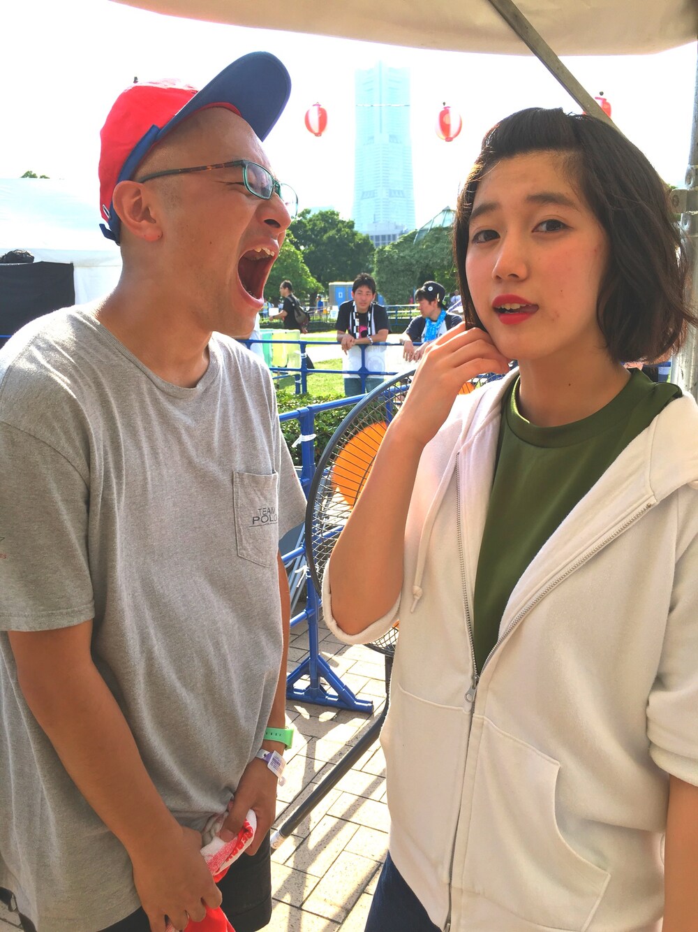 「POLO SPORTのアイテム（キャップ、レッド系）」を使った、クリスさん（メンズ・175cm）の夏コーディネートの1枚目の写真