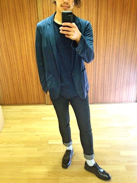 「仕事着」｜「アイテム（その他アウター）」を使った、後藤友弘さん（メンズ・177cm）の春コーディネート