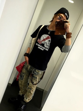 「アイテム（バンダナ/スカーフ）」を使った、Jackさん（メンズ・171cm）の春コーディネート
