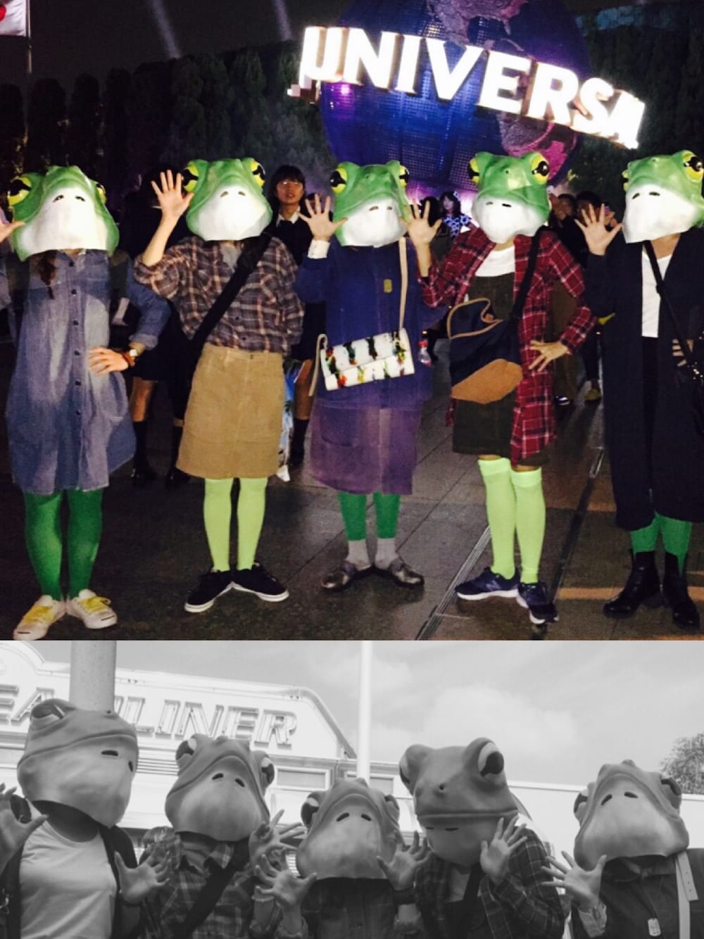 ホワイト系のクラッチバッグ、グリーン系のアンダーウェア、グリーン系のその他を着用したレディースの秋コーディネートの1枚目の写真