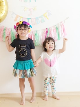 「刺繍」｜「アイテム（雑貨/ホビー）」を使った、c8mさん（キッズ・100cm）の夏コーディネート